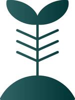 icône de dégradé de glyphe de plante vecteur