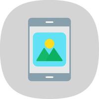 mobile application plat courbe icône conception vecteur