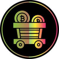 bitcoin chariot glyphe dû Couleur icône conception vecteur