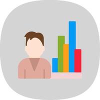 analytique la personne plat courbe icône conception vecteur