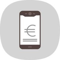 euro mobile Payer plat courbe icône conception vecteur
