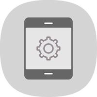mobile téléphone plat courbe icône conception vecteur