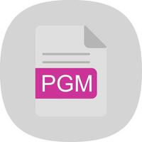 pgm fichier format plat courbe icône conception vecteur