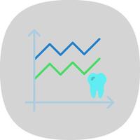 Statistiques plat courbe icône conception vecteur