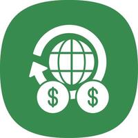 global la finance glyphe courbe icône conception vecteur