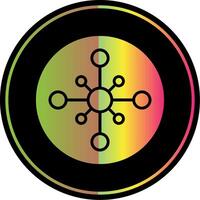 réseau centre glyphe dû Couleur icône conception vecteur
