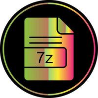 7z fichier format glyphe dû Couleur icône conception vecteur