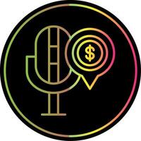 la finance Podcast ligne pente dû Couleur icône conception vecteur