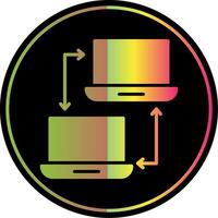 ordinateur la mise en réseau glyphe dû Couleur icône conception vecteur