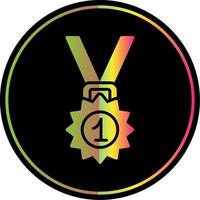 médaille glyphe dû Couleur icône conception vecteur