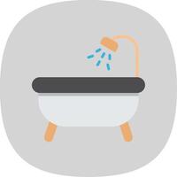baignoire plat courbe icône conception vecteur