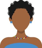 africain femme avatar dans plat style. isolé illustration vecteur