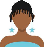 africain femme avatar dans plat style. isolé illustration vecteur