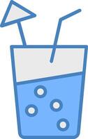 doux boisson ligne rempli bleu icône vecteur