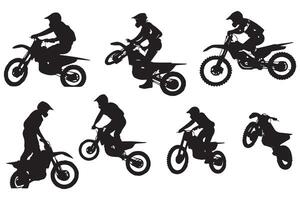 silhouettes de moto sauter gratuit conception vecteur