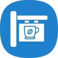 café signalisation glyphe courbe icône conception vecteur
