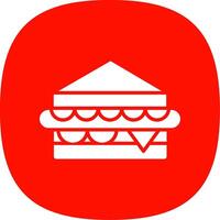 sandwich glyphe courbe icône conception vecteur