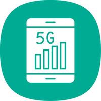 5g glyphe courbe icône conception vecteur