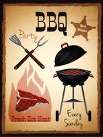 Affiche de menu barbecue vecteur