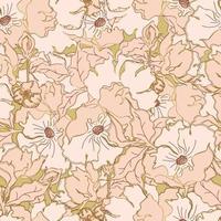 fleurs de modèle sans couture de vecteur avec des feuilles. illustration botanique pour papier peint, textile, tissu, vêtements, papier, cartes postales