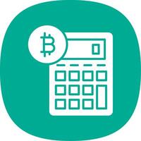 bitcoin calculatrice glyphe courbe icône conception vecteur