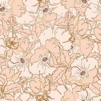 fleurs de modèle sans couture de vecteur avec des feuilles. illustration botanique pour papier peint, textile, tissu, vêtements, papier, cartes postales