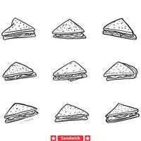 sandwich des illustrations pimenter en haut votre dessins avec délicieux plombages vecteur
