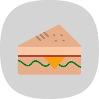 sandwich plat courbe icône conception vecteur