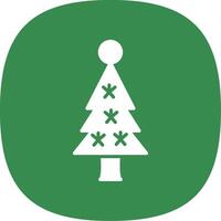 Noël arbre glyphe courbe icône conception vecteur