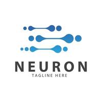neurone logo ou nerf cellule logo conception, molécule logo illustration modèle icône avec concept vecteur