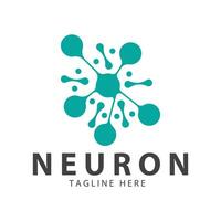 neurone logo ou nerf cellule logo conception, molécule logo illustration modèle icône avec concept vecteur