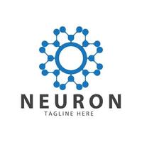 neurone logo ou nerf cellule logo conception, molécule logo illustration modèle icône avec concept vecteur