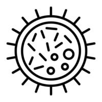 icône de ligne de bactérie vecteur