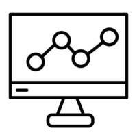 Les données analytique ligne icône conception vecteur