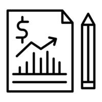 icône de ligne de rapport d'activité vecteur