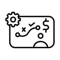 icône de ligne de stratégie commerciale vecteur