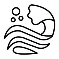 icône de ligne de vagues vecteur