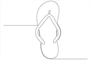 illustration de continu un ligne dessin des sandales icône chaussure contour ligne conception vecteur