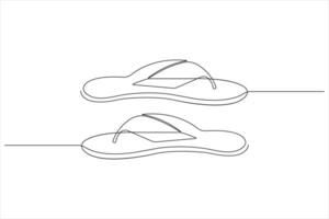 illustration de continu un ligne dessin des sandales icône chaussure contour ligne conception vecteur