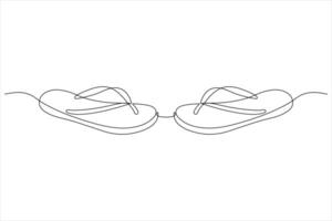 illustration de continu un ligne dessin des sandales icône chaussure contour ligne conception vecteur