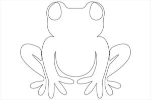 grenouille symbole illustration de monde animal journée continu un ligne art vecteur
