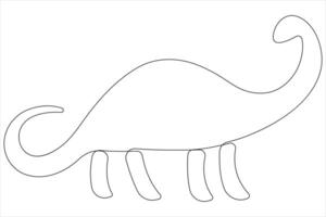 continu un ligne art dessin de dinosaure brachiosaure contour illustration vecteur