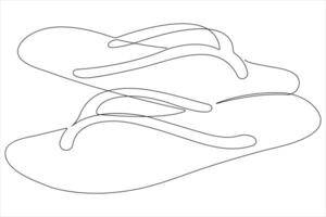 illustration de continu un ligne dessin des sandales icône chaussure contour ligne conception vecteur