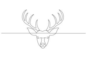 continu un ligne art dessin de sauvage animal cerf contour illustration vecteur