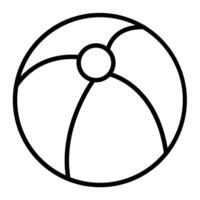 icône de ligne de ballon de plage vecteur