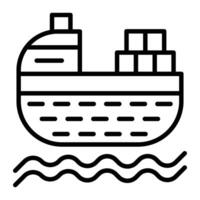 icône de ligne de navire vecteur