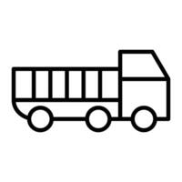 icône de ligne de camion benne vecteur