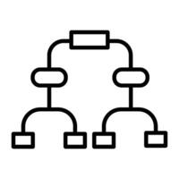 organigramme ligne icône conception vecteur