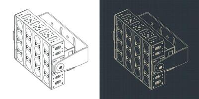 haute intensité LED lumière pour Extérieur évalué isométrique plans vecteur