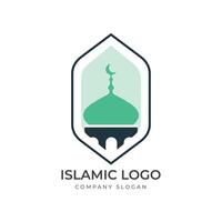 islamique logo modèle, ruban islamique dôme palais logo conception modèle. mosquée logo idées. inspiration logo conception. modèle illustration vecteur